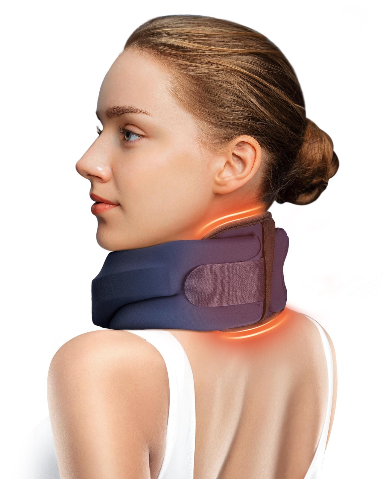 Heated Neck Brace Cervical Collar - Neck Brace with Heating Pad, Soft Foam Wr...