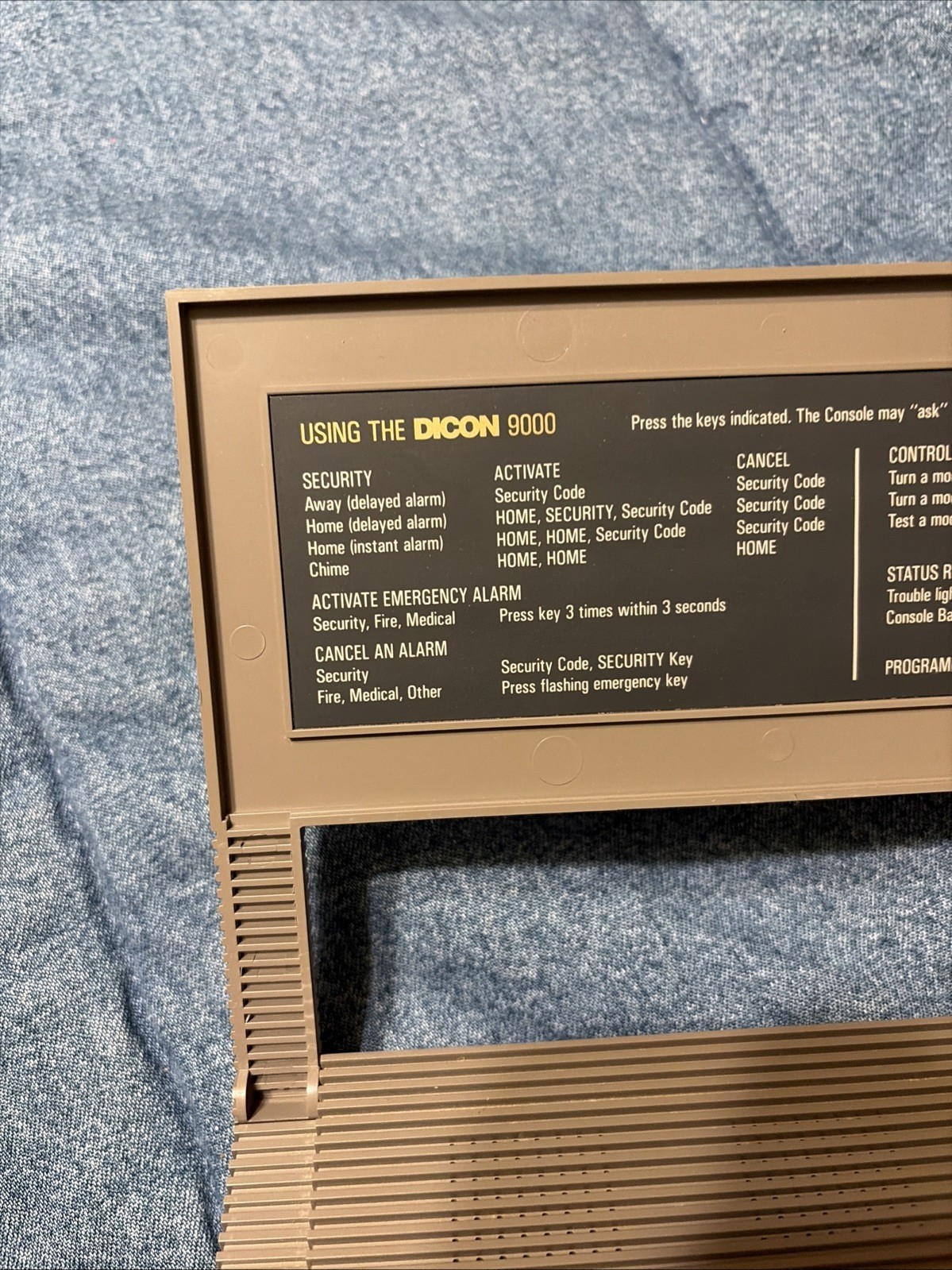 Vintage DICON 9000 security system main unit only vg