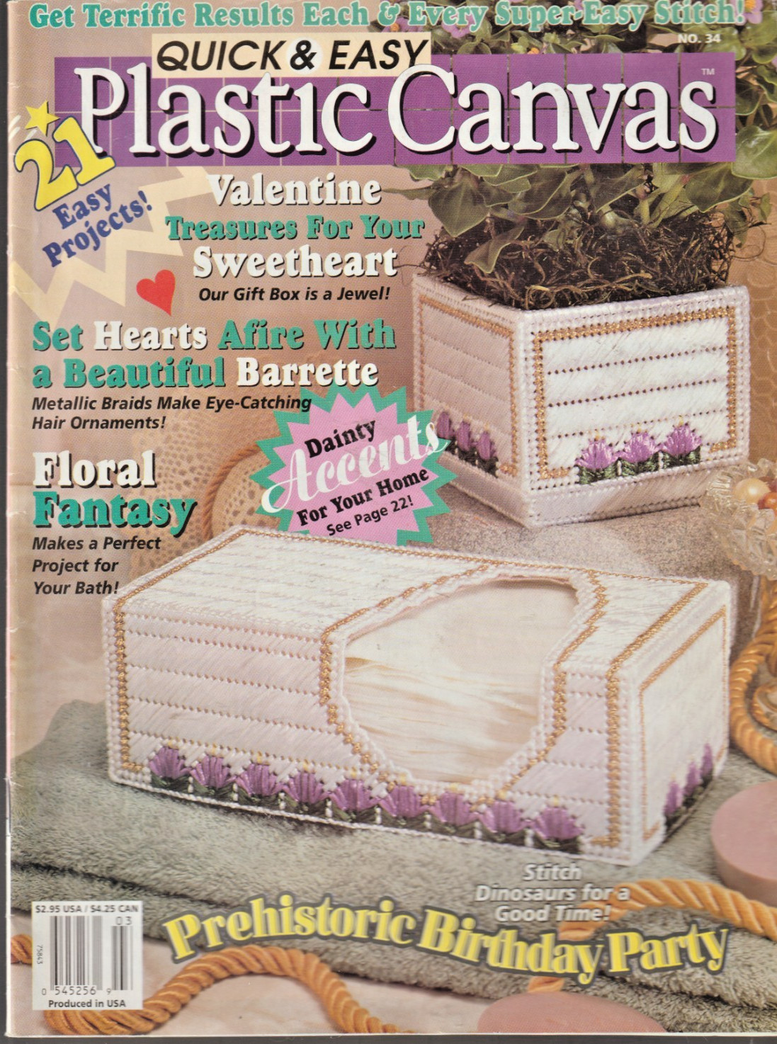 21 Projects Quick & Easy Plastic Canvas MAGAZINE - Feb/ March 1995 - 4 Issue #81