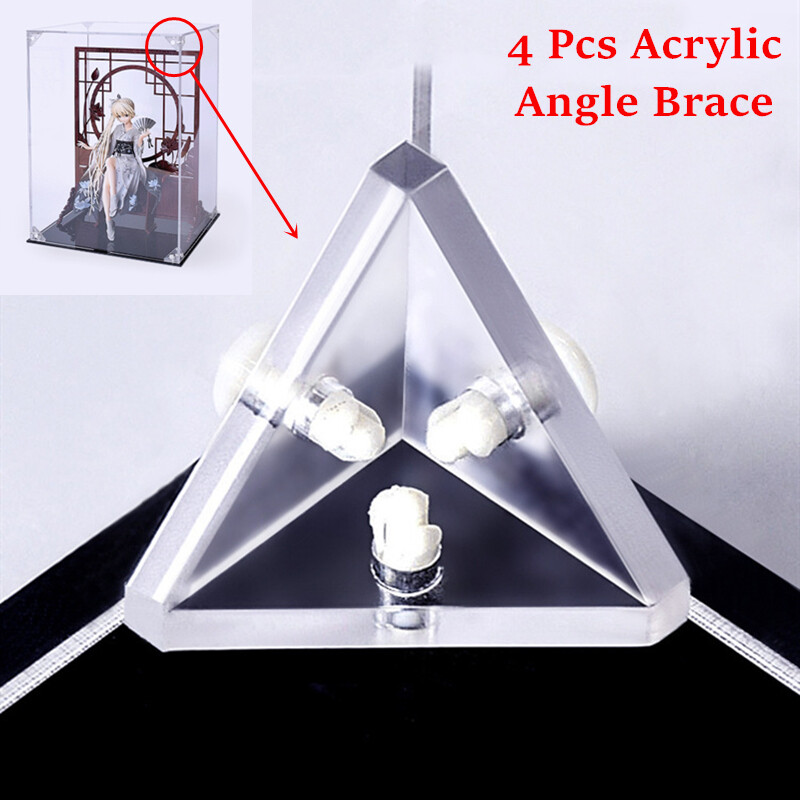 4X Corner Fixator Acrylic Angle Clamp Edge Protector Support Triangle for Box