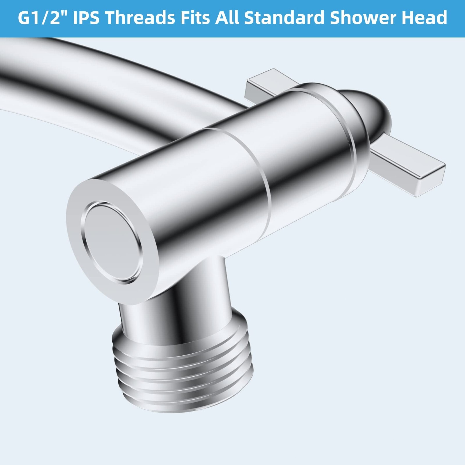 All Metal 16'' Shower Head Extension Arm Solid Brass Angle Adjustable Shower Arm