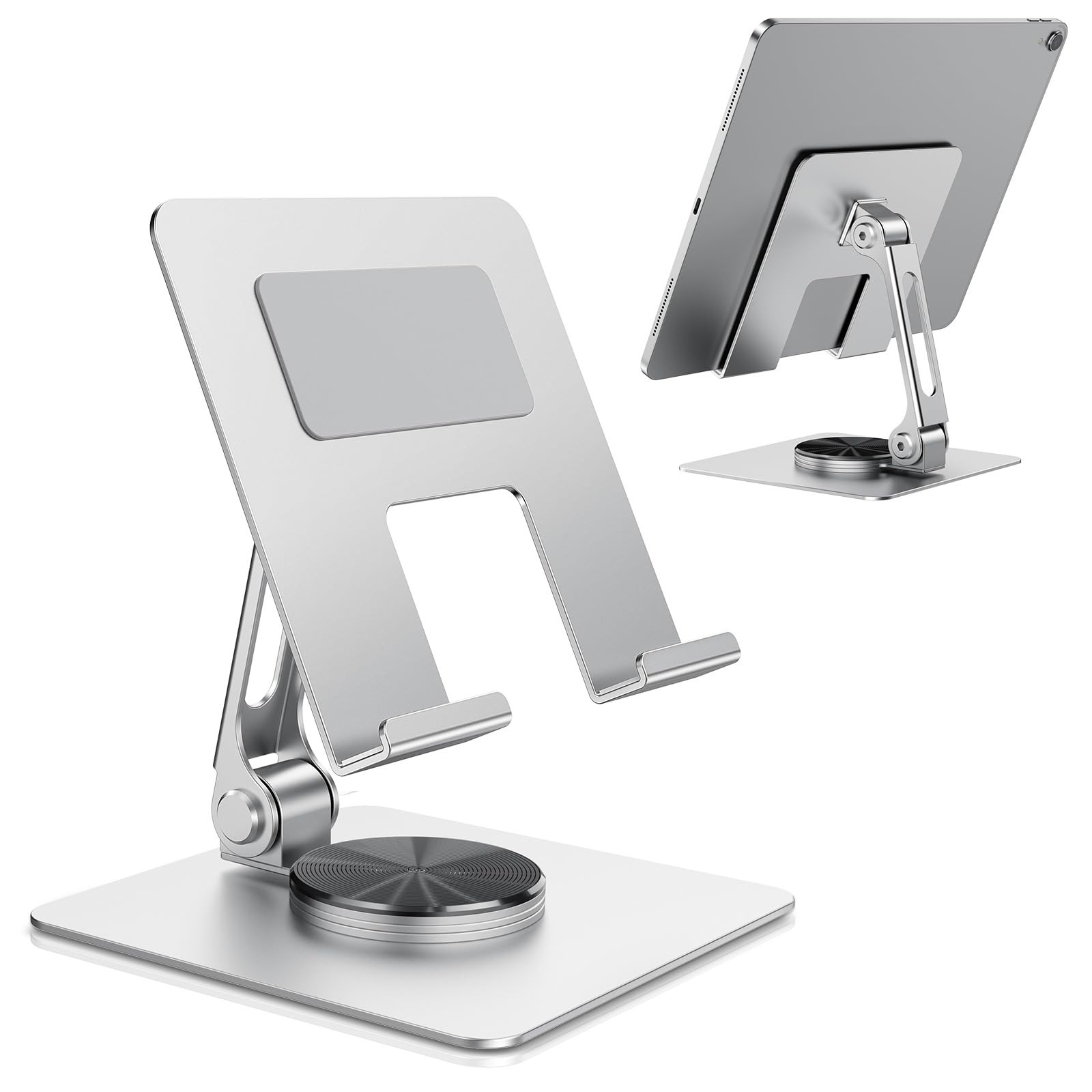 360° Rotating Tablet Stand for iPad, Adjustable Foldable Metal Desk Stand, St...
