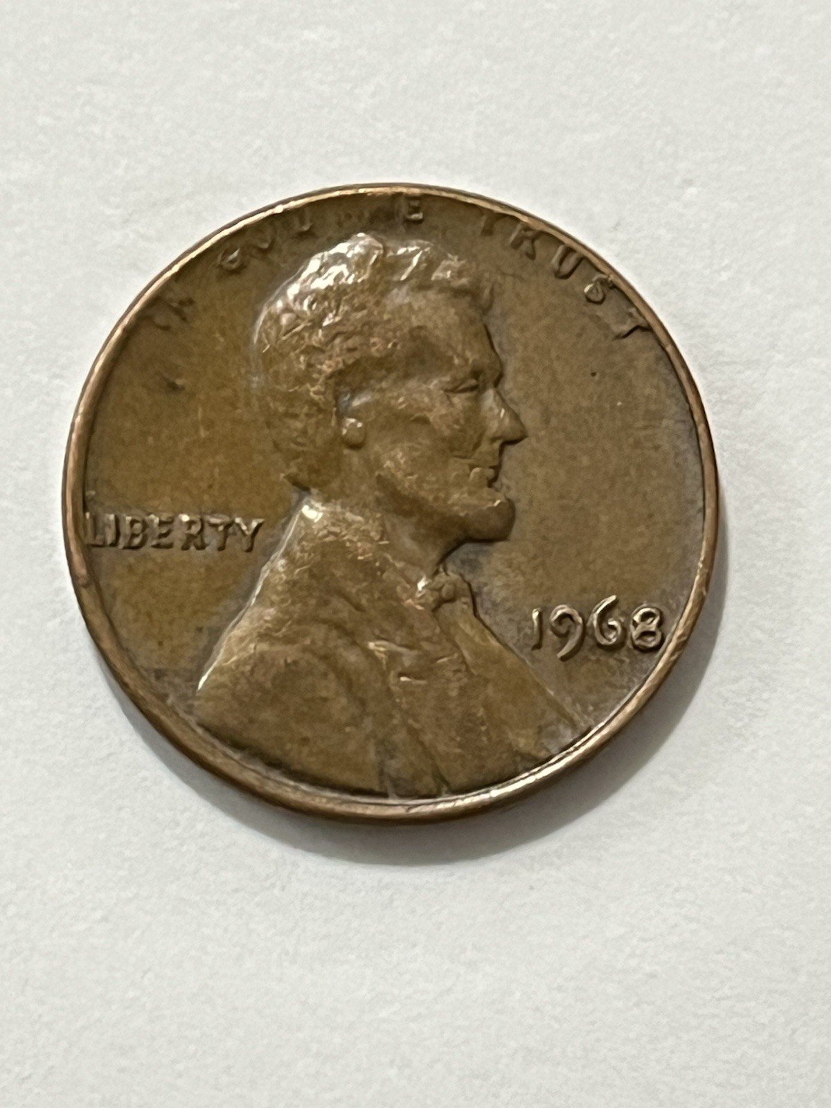 1968EVERYTHING IS ON THE RIM FLOATING ROOF PHILADELPHIA MINT PENNY ERROR COIN
