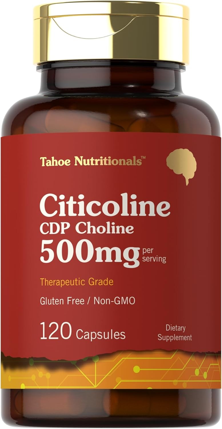 Tahoe Nutritionals Citicoline Supplement | 500mg | 120 Capsules | CDP Choline |