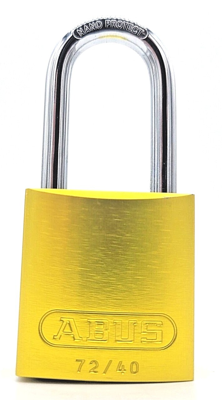 LOT OF 2 BRADY 105904 72/40HB40 Yellow Abus Aluminum Padlock Titalium Lock Body