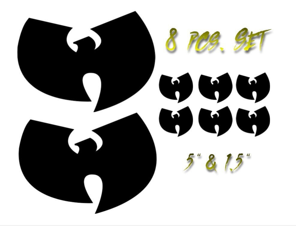 Wu Tang Street Wear Set 5" & 1.5" Black Vinyl Decal Sticker Set - Free Shipping