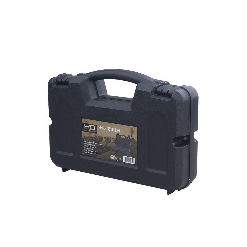 High-Desert 10200 Plastic Single Pistol Handgun Hard Resin Case, Lockable, Black