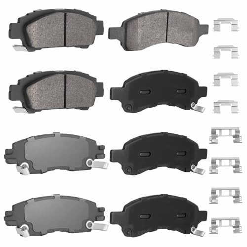 Front Rear Brake Pads 8-Pc Semi-Metal Fits Buick Enclave Chevy Trailblazer GMC