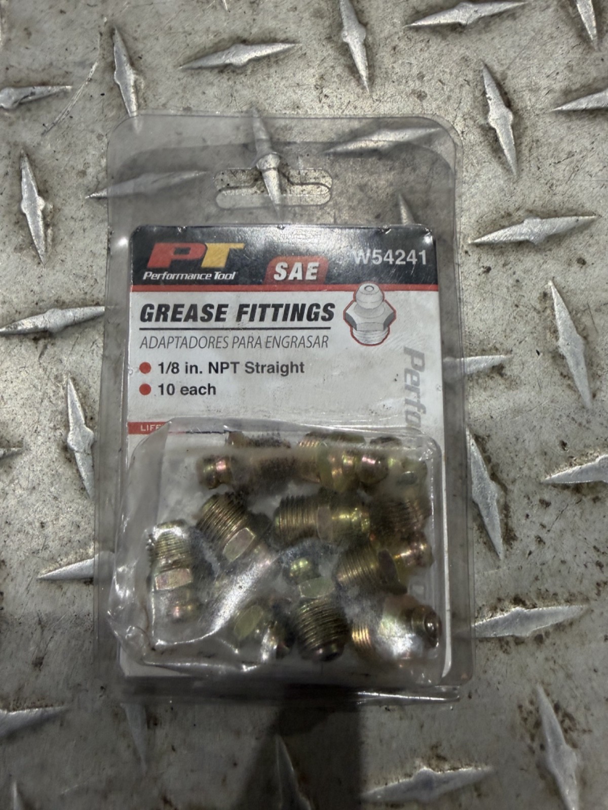 PT, W54241 Grease Fittings 1/8 inch. NPT Straight  (PACK OF 10) **SALE**