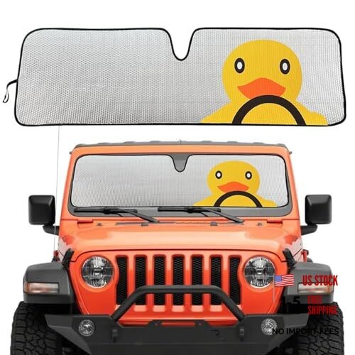 Windshield Sun Shade for Jeep Wrangler TJ JK JL & Gladiator JT 2/4 Door,Duck