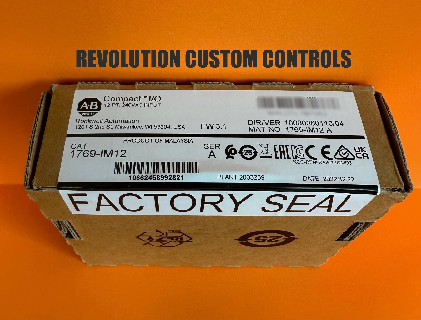 NEW Surplus Allen Bradley 1769-IM12 Ser A Compact I/O 240VAC Input 1769IM12