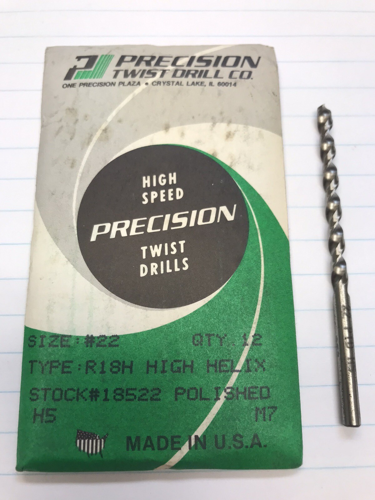 12 pcs.  #22 HS HH JOBBER DRILLS 118 DEGREE POINT. PTD USA (loc stk)