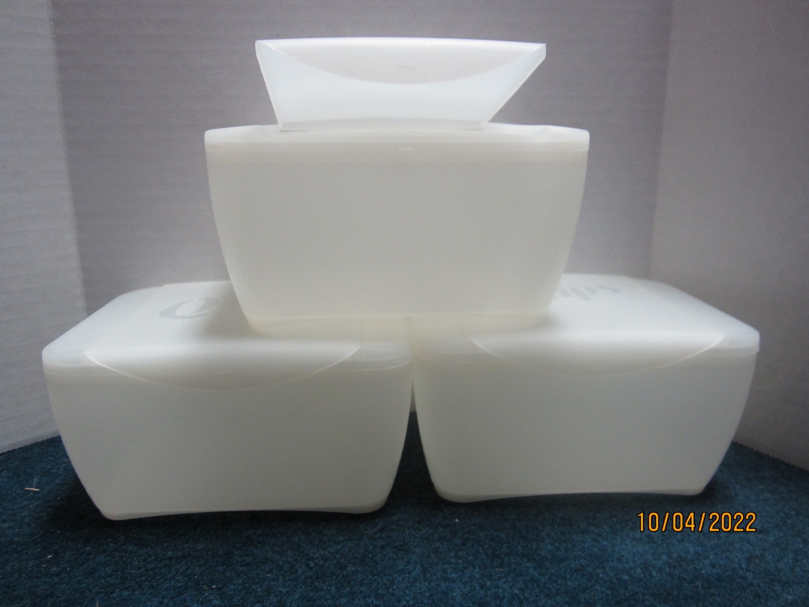 Q Tips Clear Plastic Containers LOT OF 3!