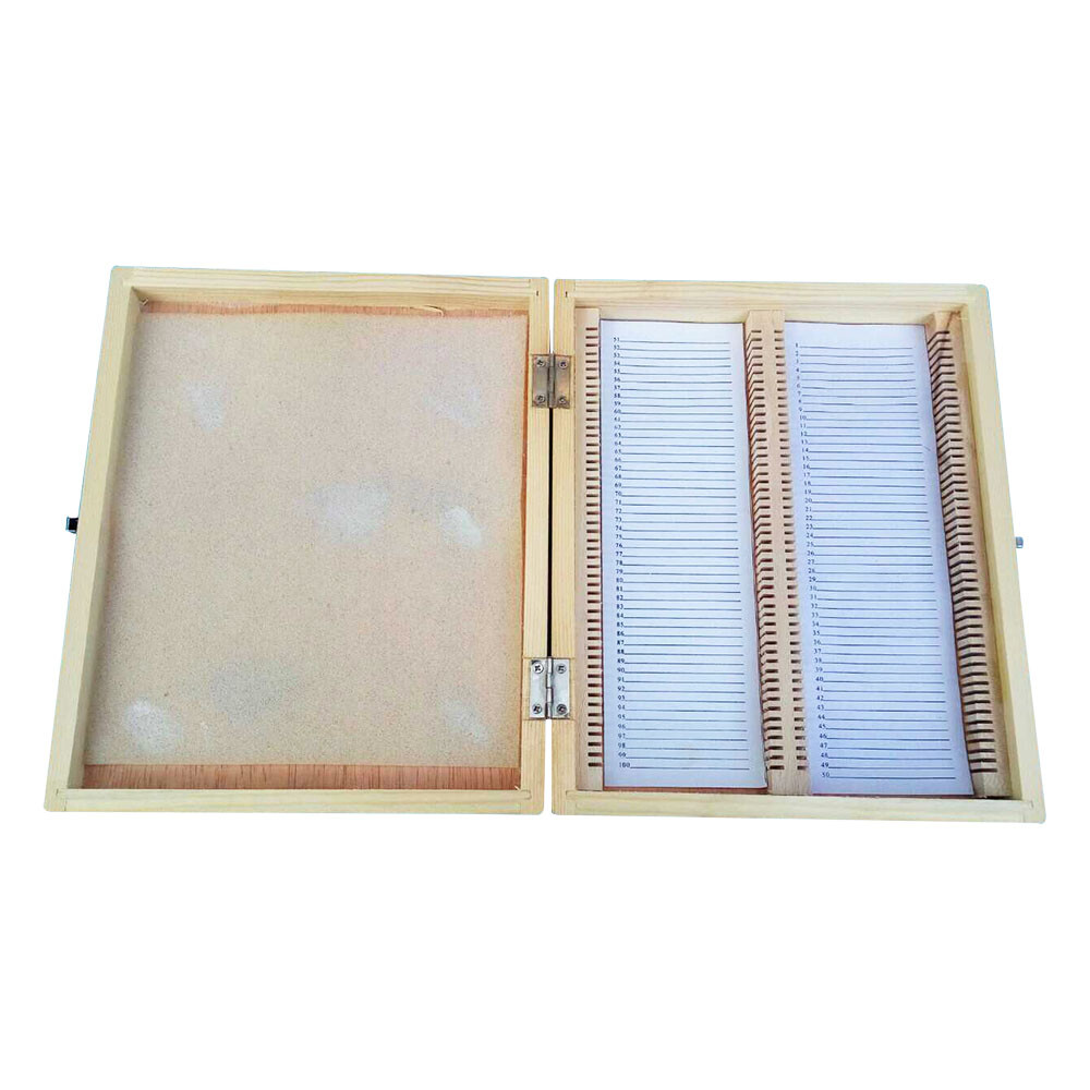 Microscope Slides Wooden Box Storage Case Glass Slice Holder 25PCS 50PCS 100PC