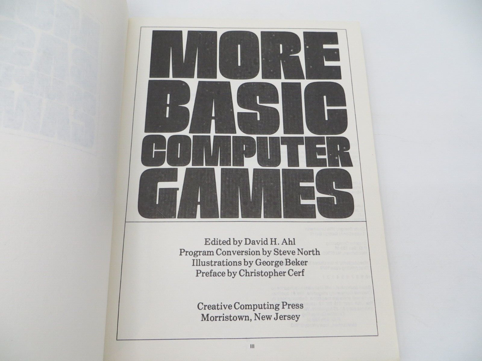 MORE BASIC COMPUTER GAMES 84 Games for Your Personal Computer in BASIC 1979 book