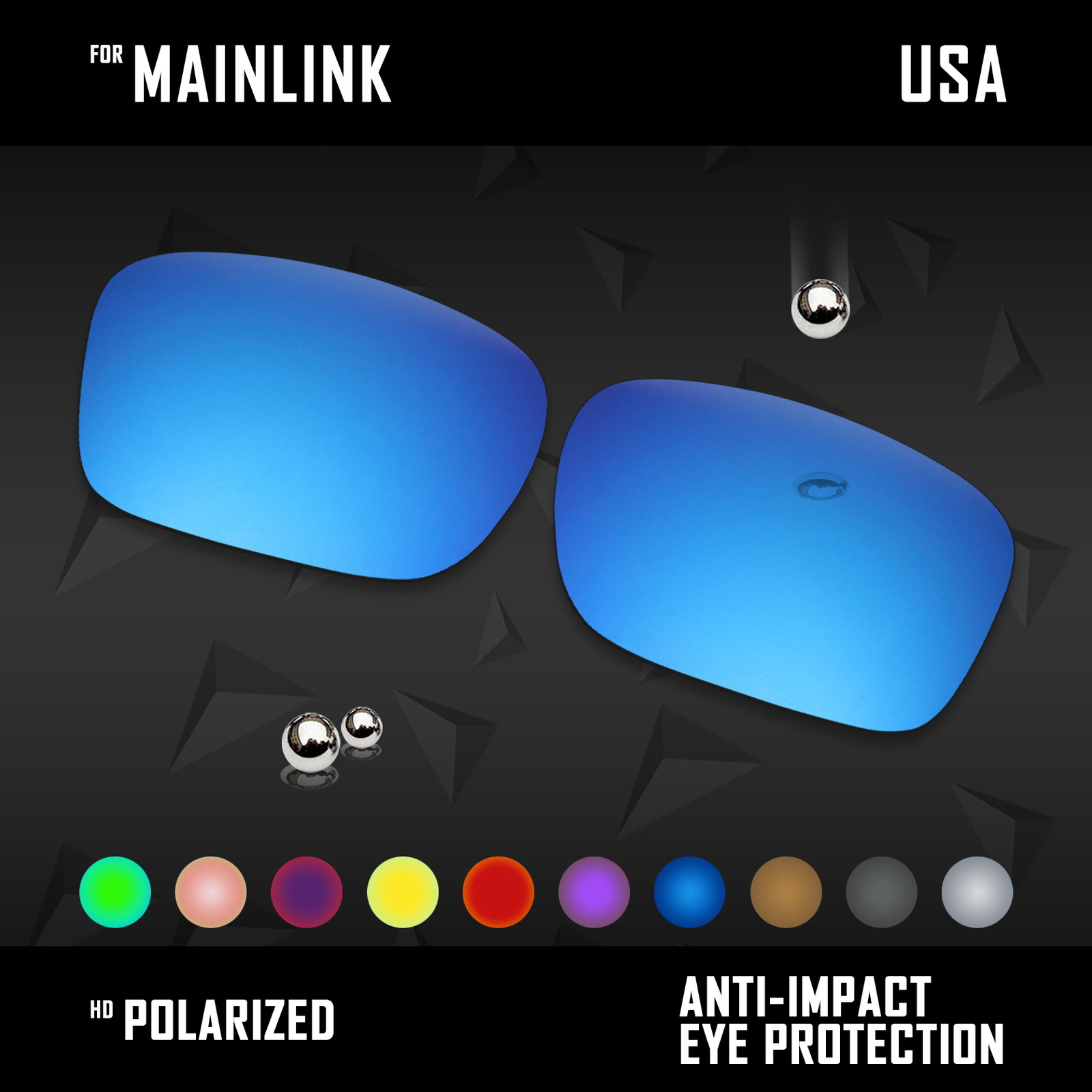 Anti Scratch Polarized Replacement Lenses for-Oakley Mainlink OO9264-57mm Option
