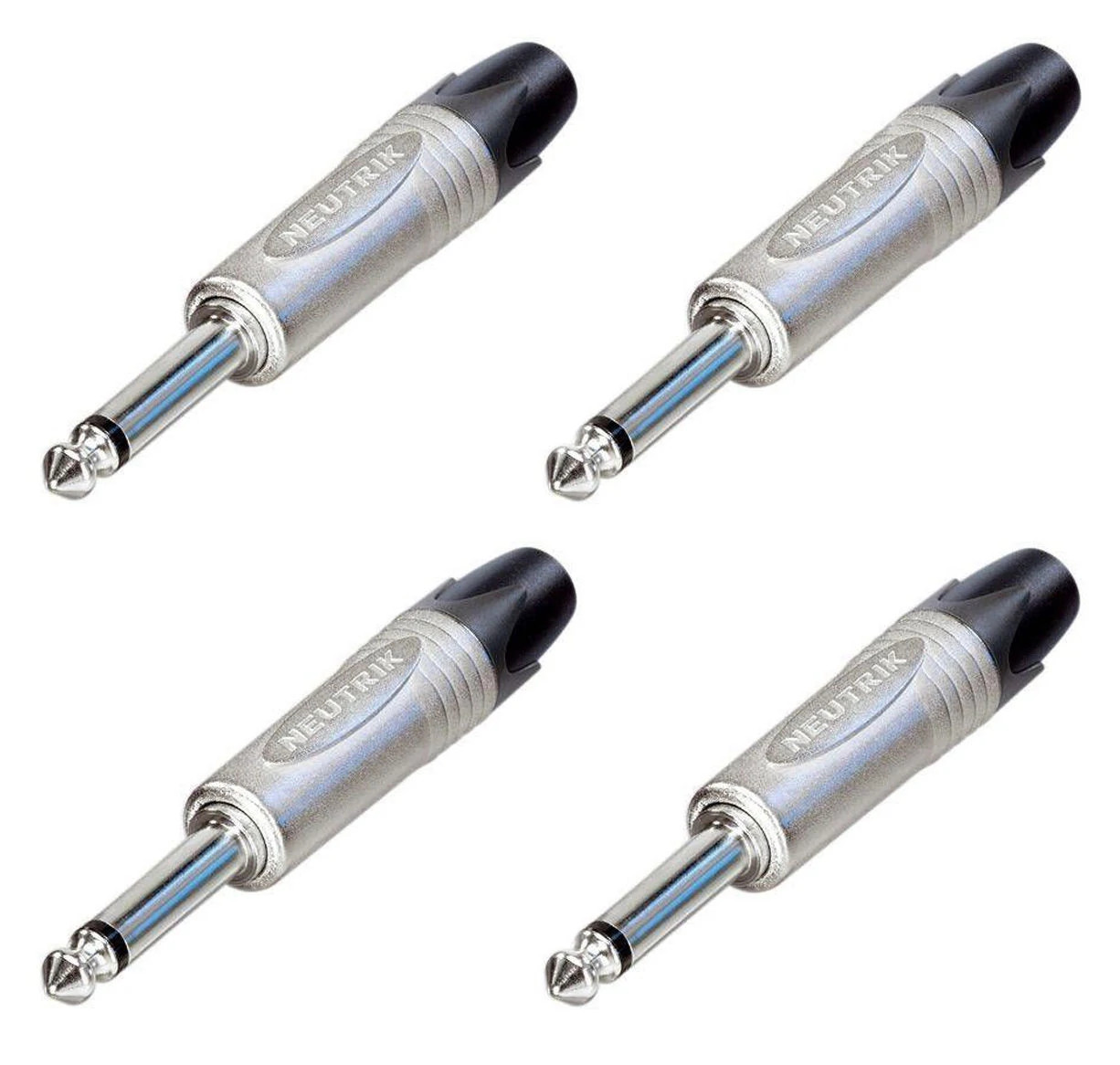 (4 PACK) NEUTRIK NP2X 1/4" Mono Cable Mount Instrument Jack w/ Nickel Shell