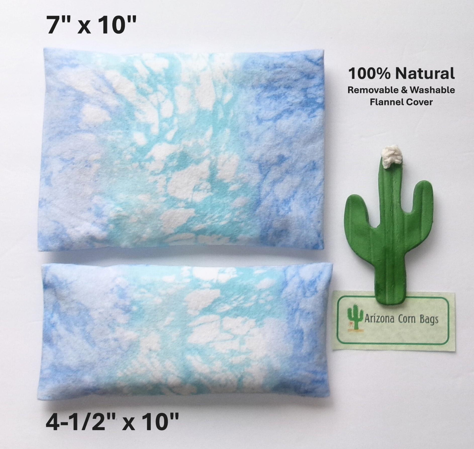 CORN Bags-SET of 2-WASHABLE Covers - 100% Natural - 7" x 10" Bag & Sinus Bag!!