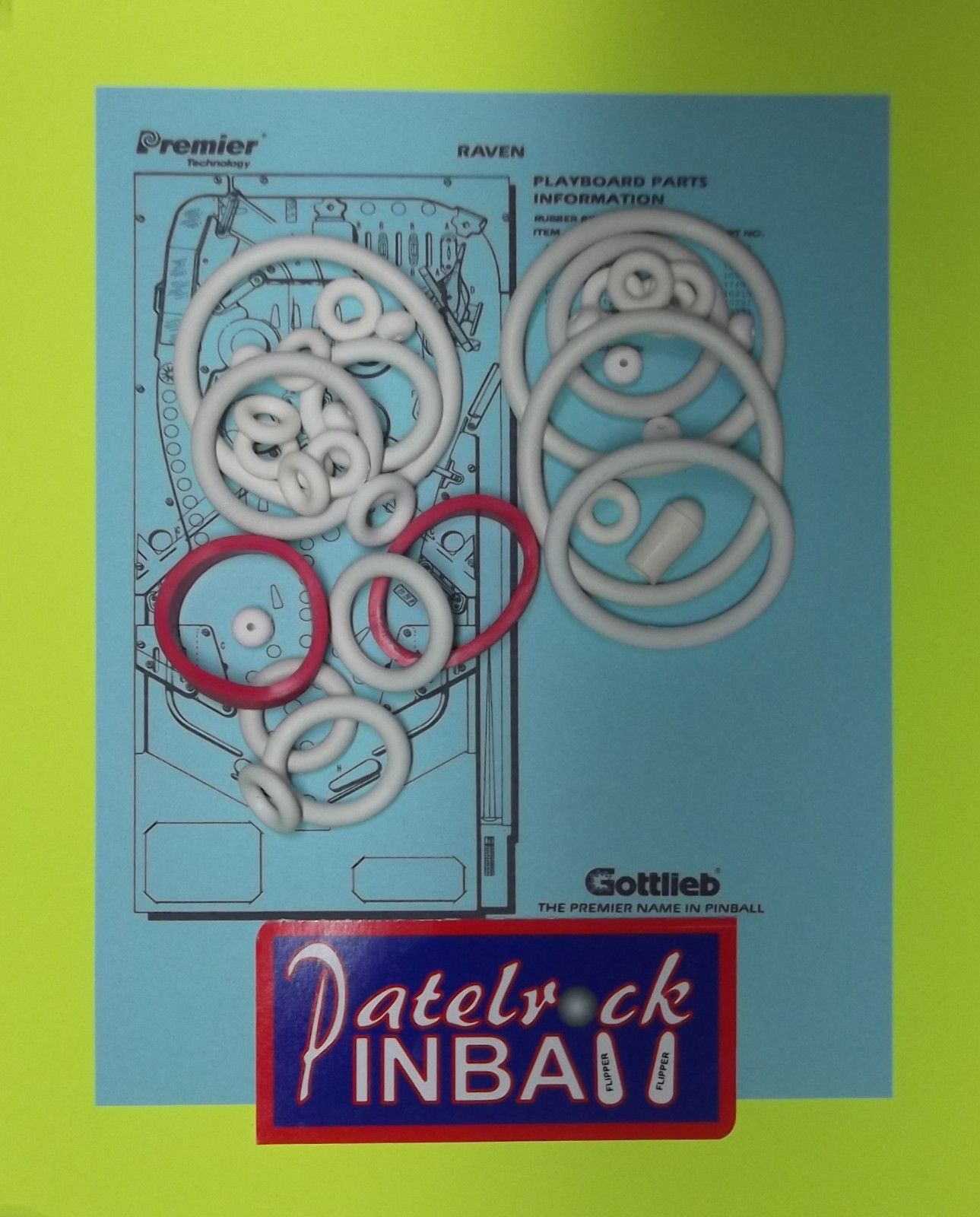 1986 Gottlieb / Premier Raven Pinball Machine Rubber Ring Kit