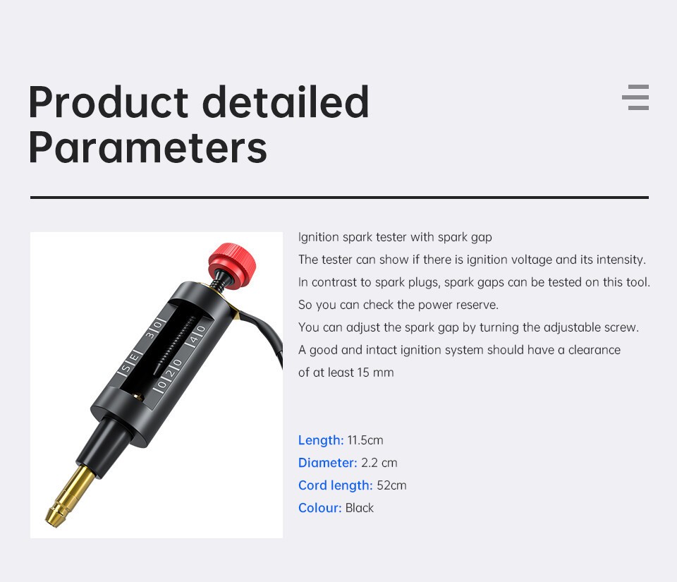 In Line Spark Plug Tester High Energy Ignition Coil Engine Auto Diagnostic Tool
