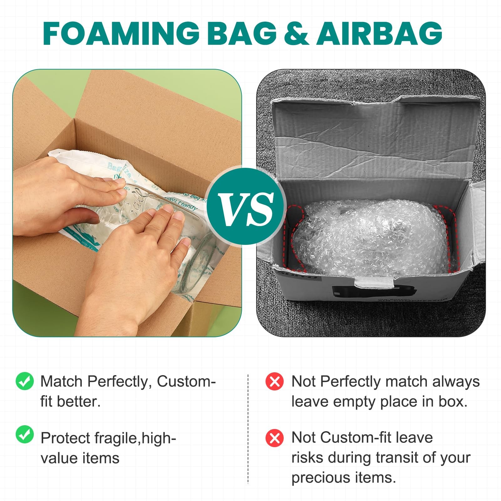 WOWOSS 5 Pack 20"x24" Expanding Packing Foam Bags for PC/Electronics Protection