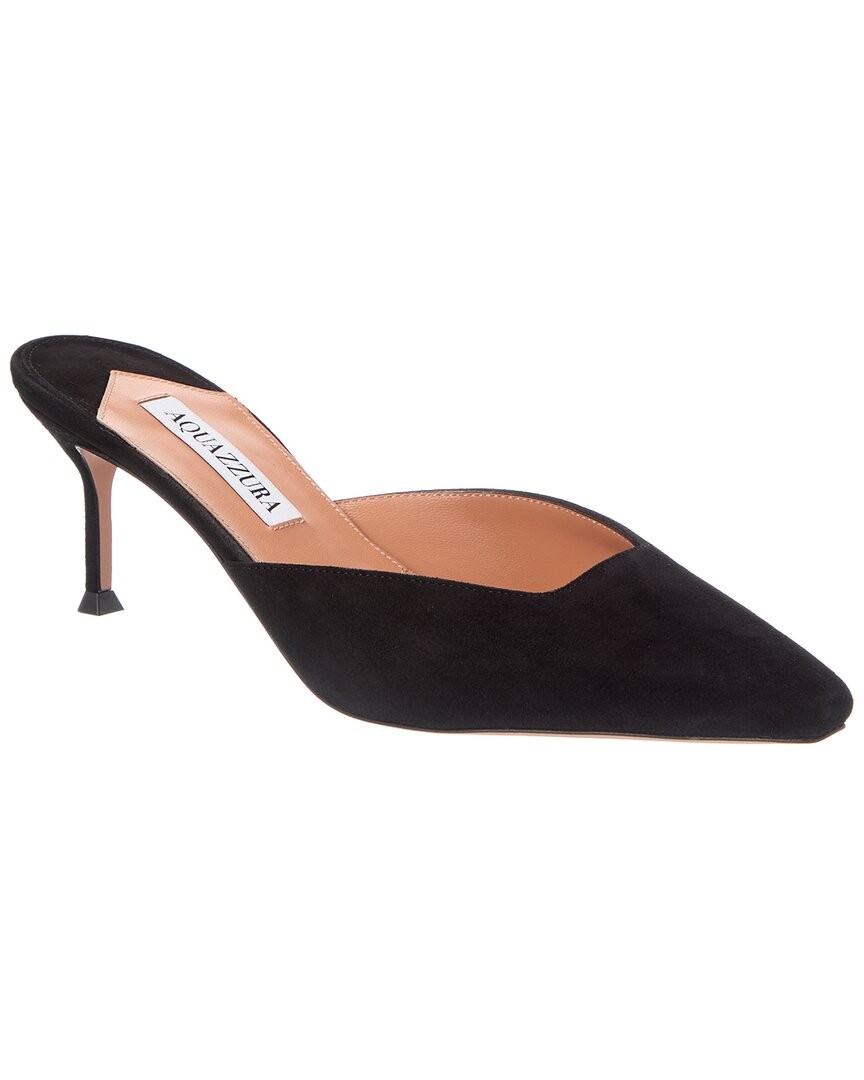 Aquazzura Anok 65 Suede Mule Women's Black 36