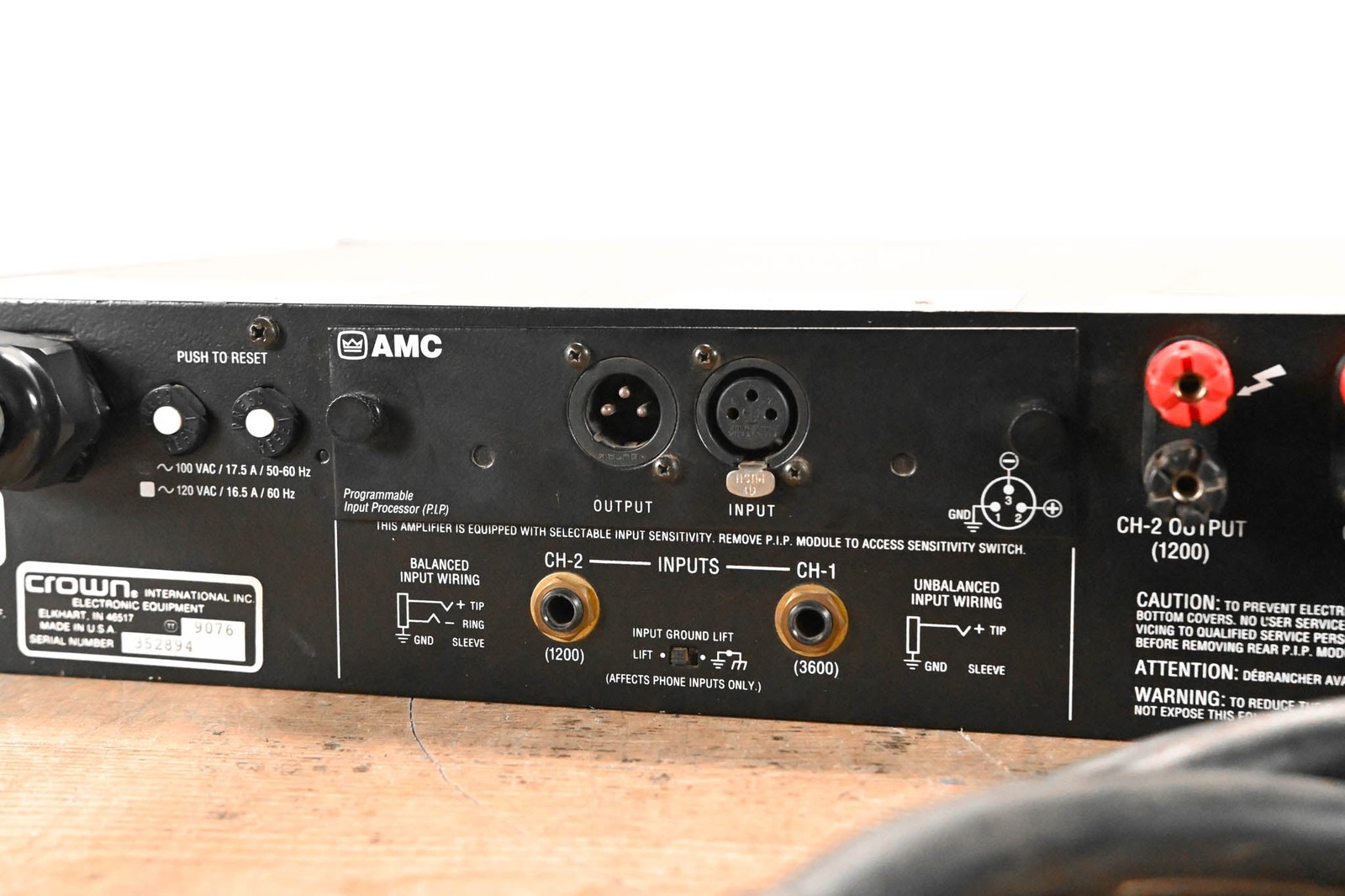 Crown Macro-Tech 36x12 2-Channel Power Amplifier CG01VR3