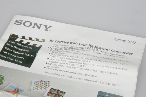 Sony Spring 1992 Video 8 & Video Product Guide DETAILED