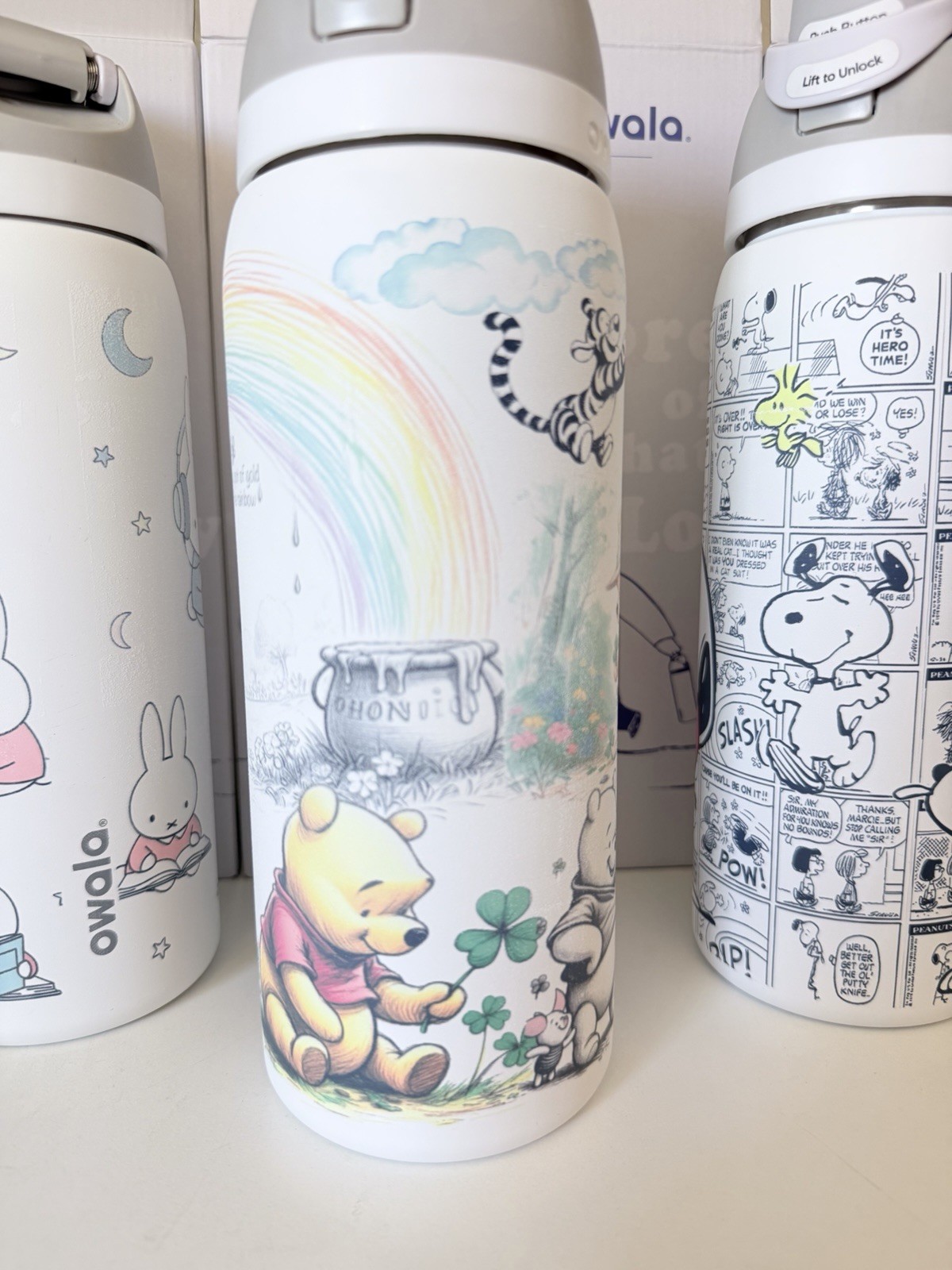 Owala Insulated Water Bottle Cartoon Winnie Pooh Miffy Snoopy Plastic Choose 1