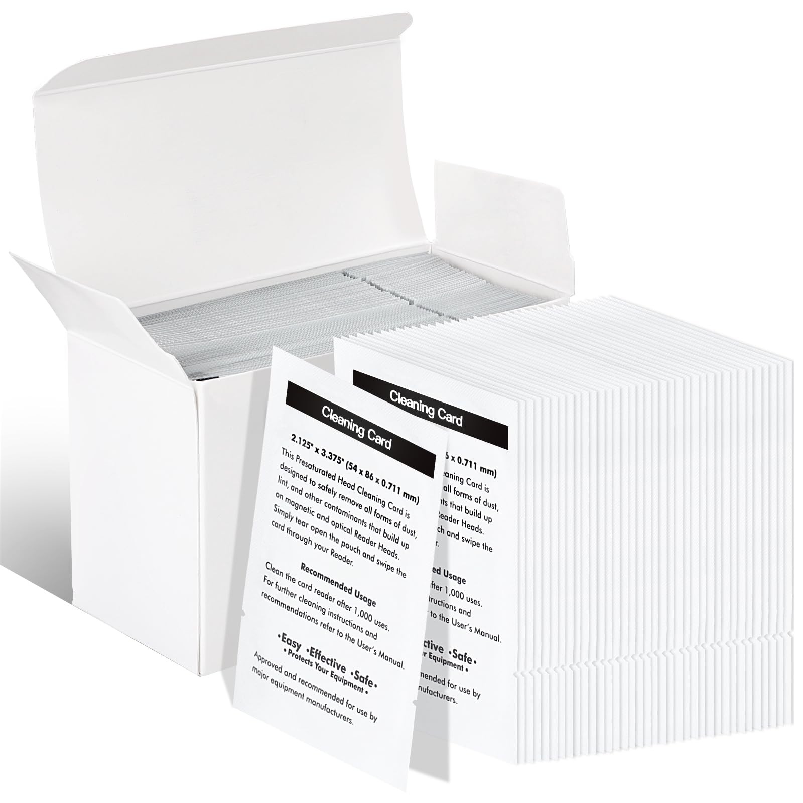 100 PCS Credit Card Reader Cleaning Cards - CR80 Dual Side Cleaning Sheets fo...