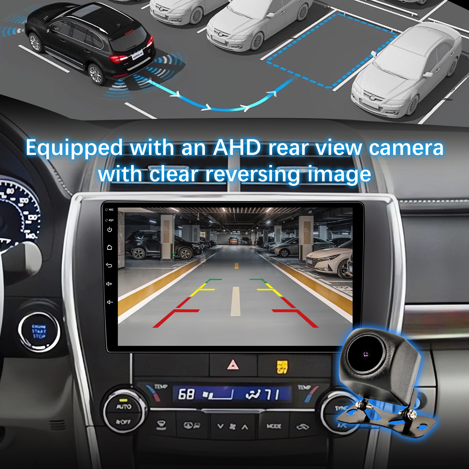 For 2015 2016 2017 Toyota Camry Radio GPS Stereo Car CarPlay&Android Auto 2+32G