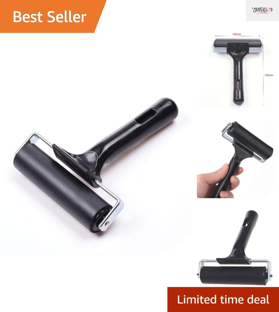Versatile 4-Inch Rubber Roller – Non-Slip Design for Printmaking & Adhesives