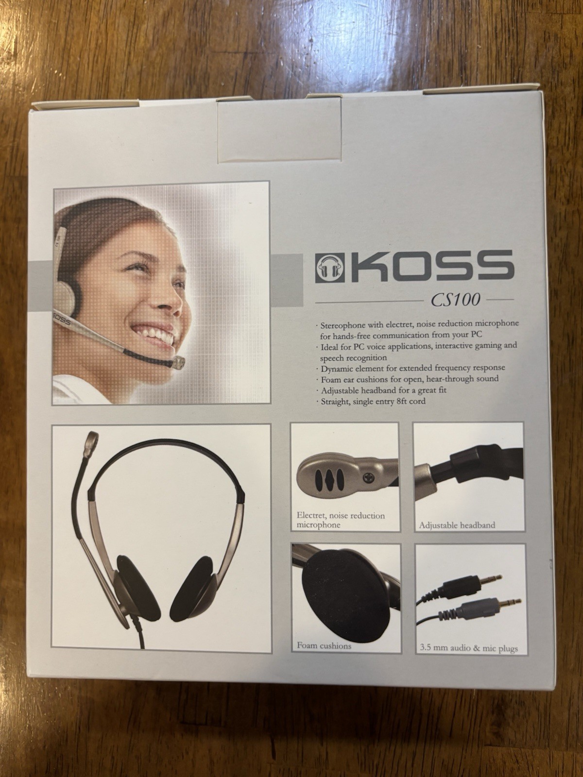 Koss CS100 Noise Cancelling Headphones with Microphone for Gamers, Computers