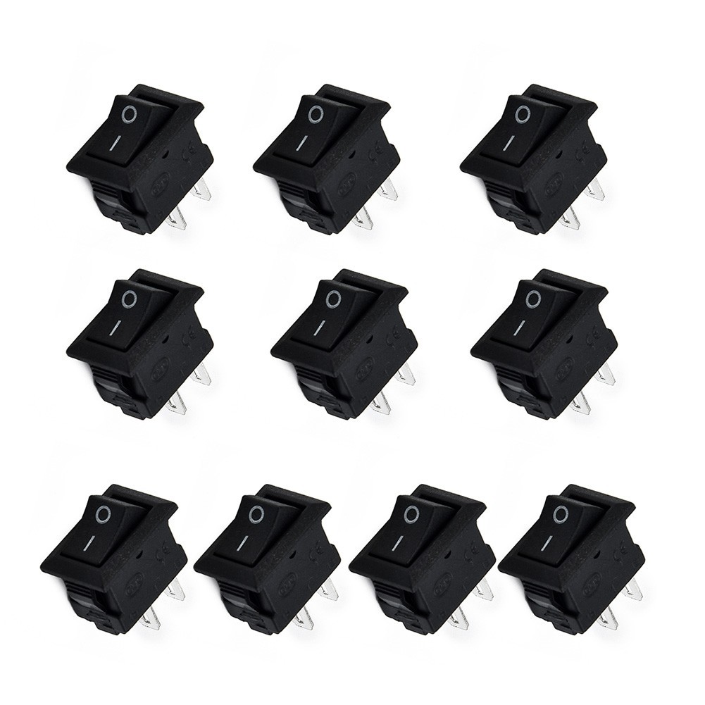 10pcs SPST On/Off Switch Mini Black 2 Pin Toggle Switch DC 12V-16A Tool