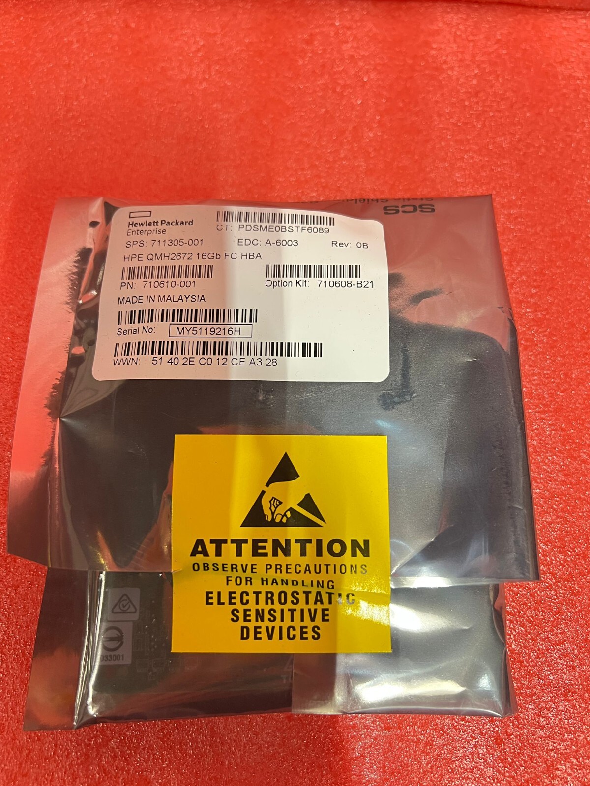 NEW 711305-001 HP QMH2672 16Gb Mezzanine Fiber Channel HBA 710608-B21