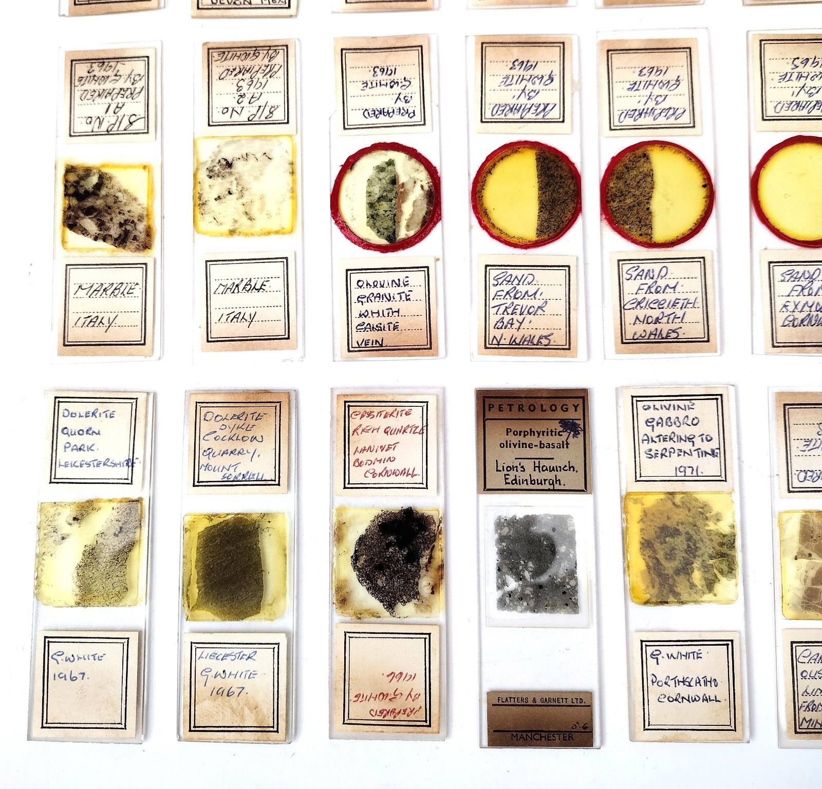 Microscope slides: petrology, histology, entomology etc