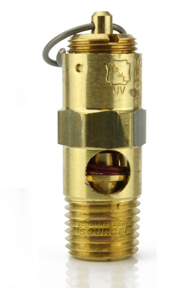 150 PSI Air Compressor Safety Relief Pop Off Valve Solid Brass 1/4" Male NPT USA