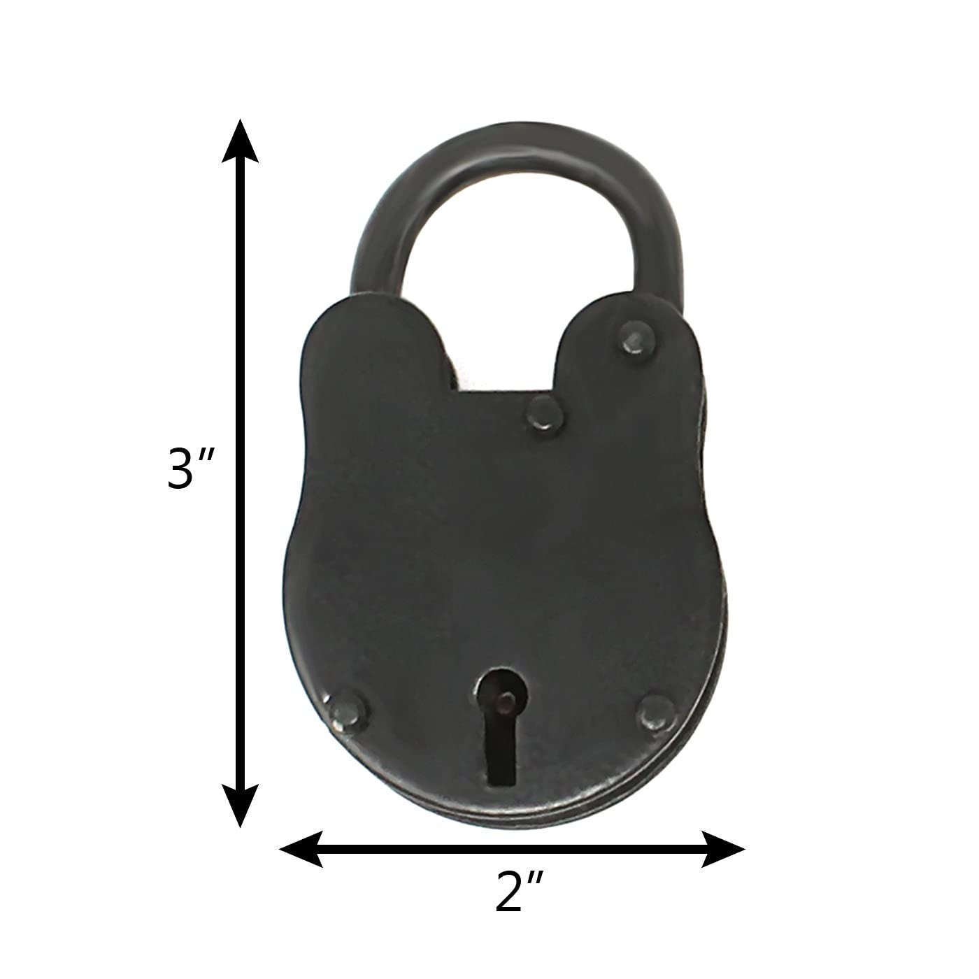 Nautical Cove Antique Solid Iron Lock with Skeleton Keys - Pirate Treasure Lo...
