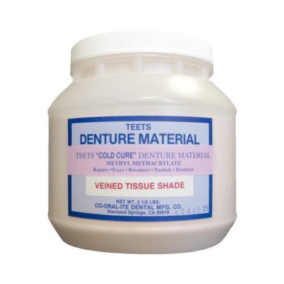 Teets Denture Material ColdCure Powder Veined Tissue Shade 2.5lb 8202