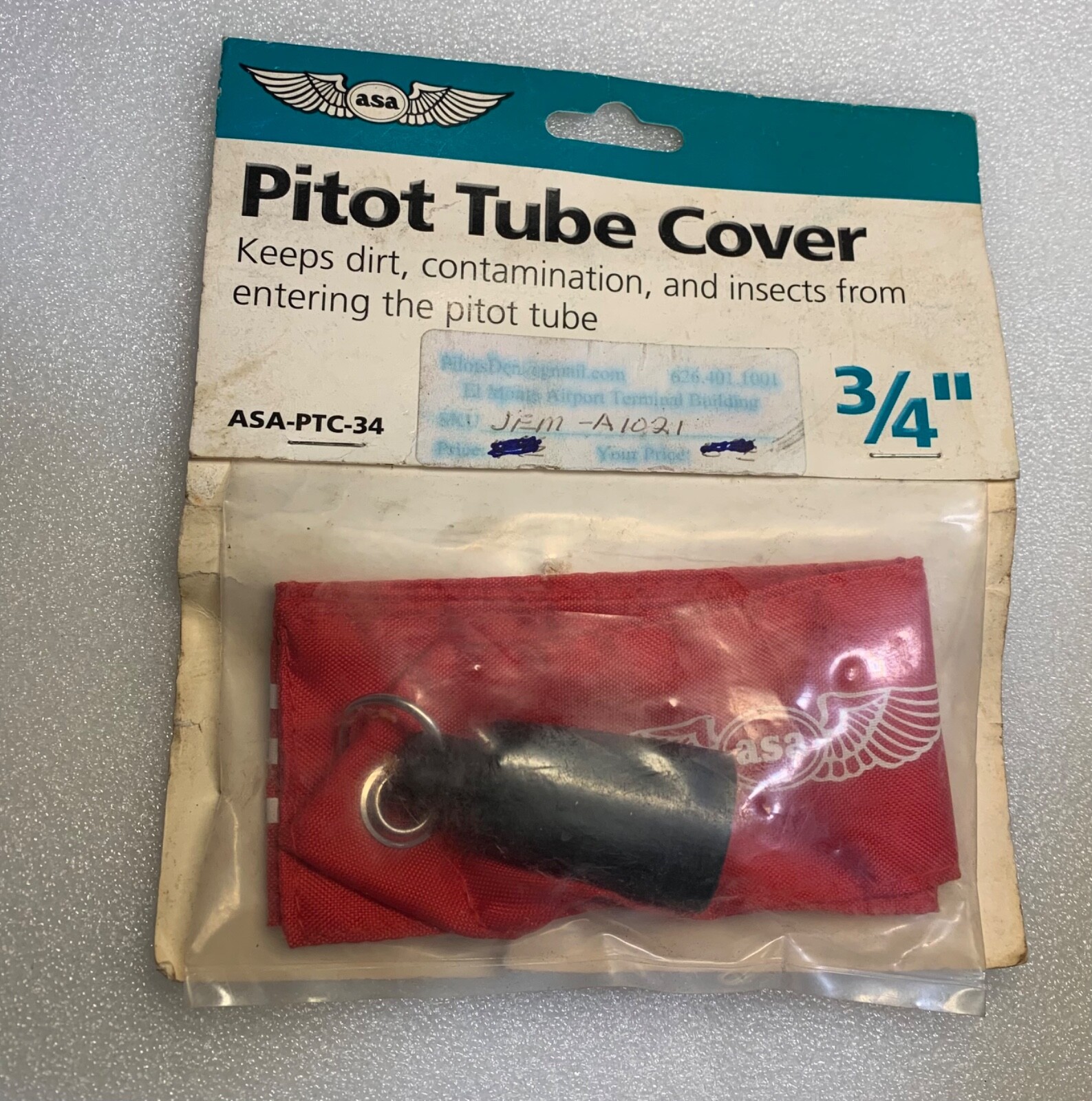 ASA Pitot Tube Cover - 3/4 Inch (Large) ASA-PTC-34 Cessna 150 152 172 & Falcon