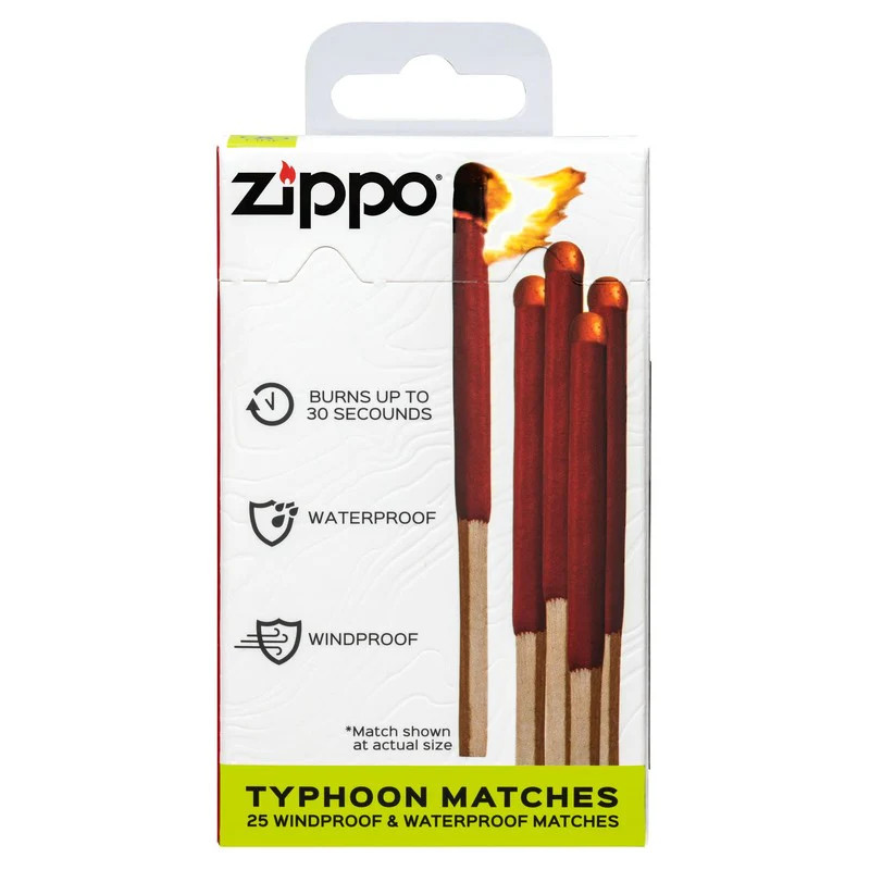 Zippo Typhoon Matches Windproof Waterproof Match Sticks Refill 25-Pack