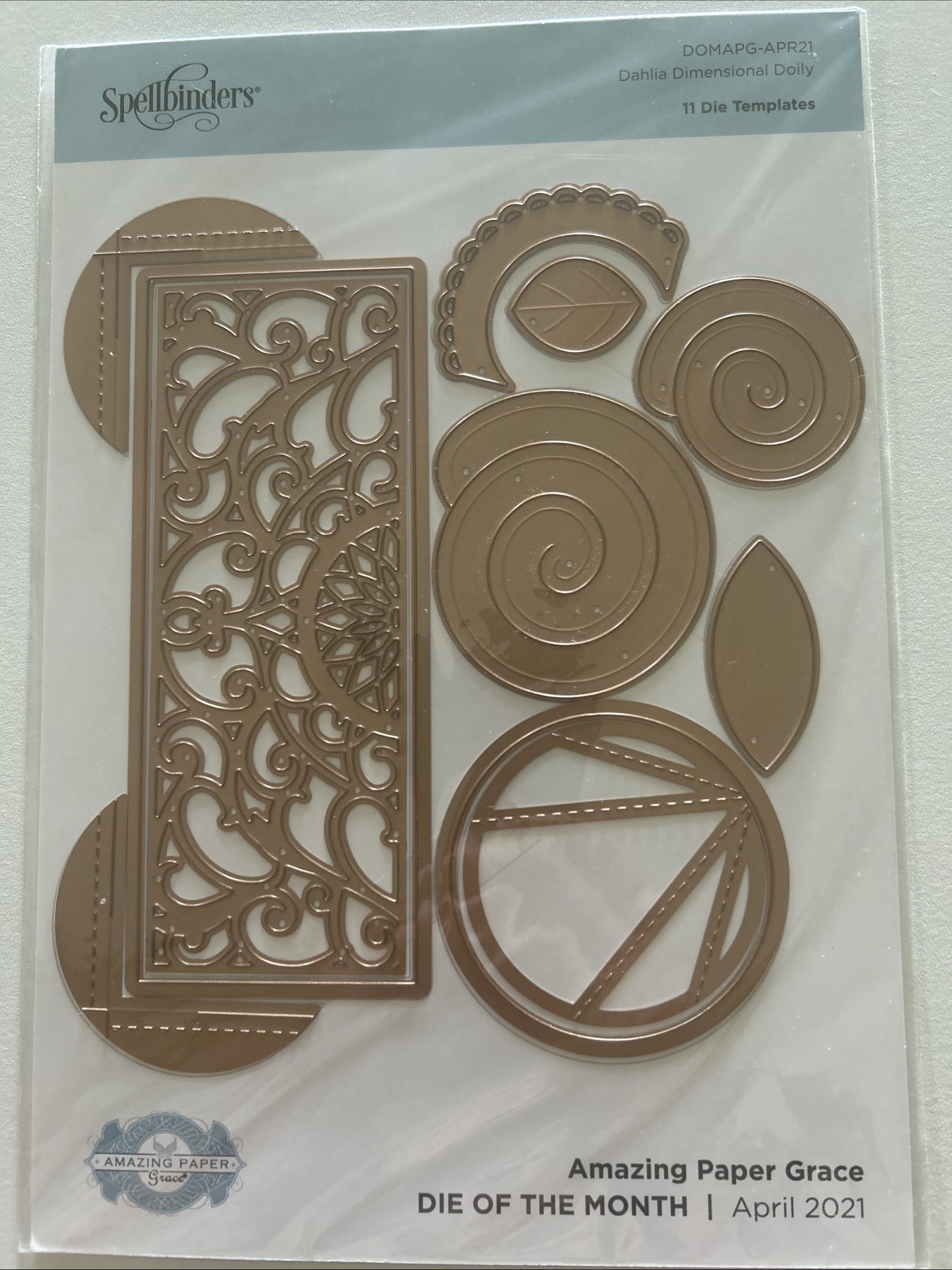 Spellbinders Amazing Paper Grace DOM Apr 2021 DAHLIA DIMENSIONAL DOILY