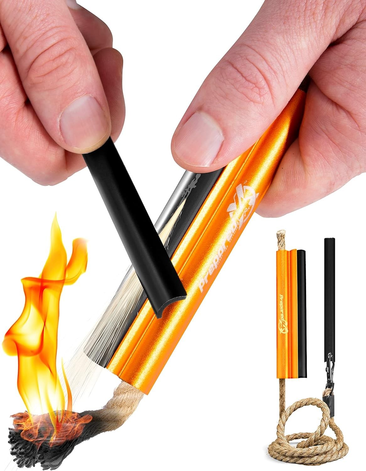 Fire Starter Survival Tool - All-in-One Flint and Steel Fire Starter Kit - Fe...