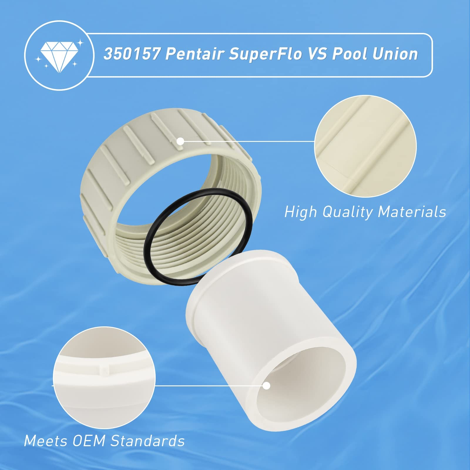 350157 Union Replacement For Pentair Superflo Variable Speed Pool Pumps And Spa