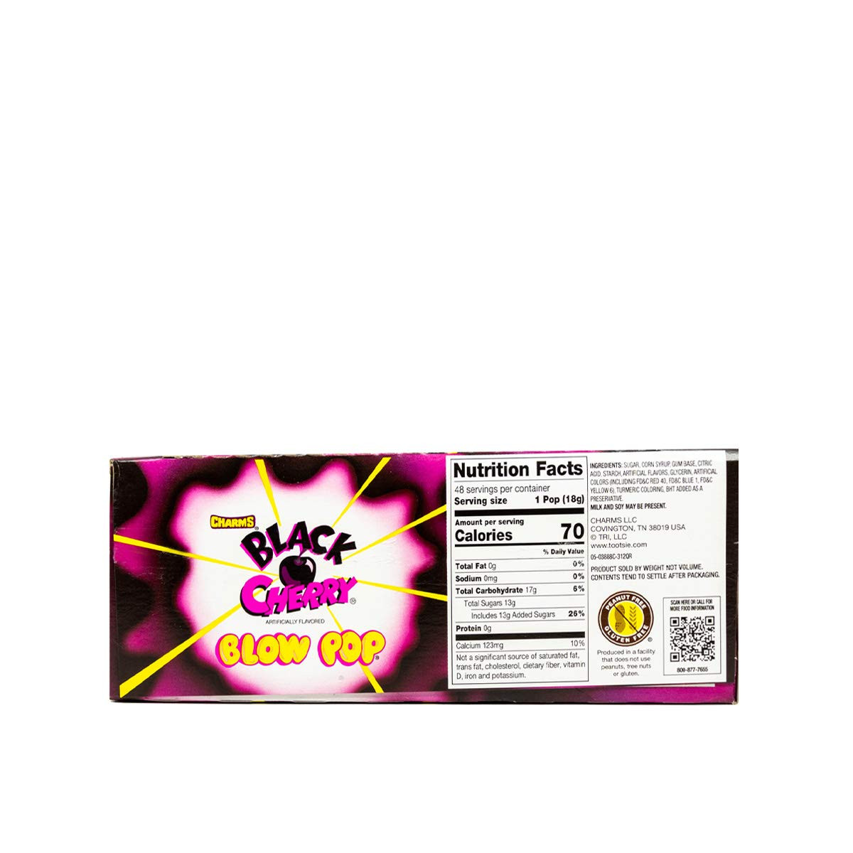 Charms Blow Pops, Black Cherry Flavor, 48-Count Box