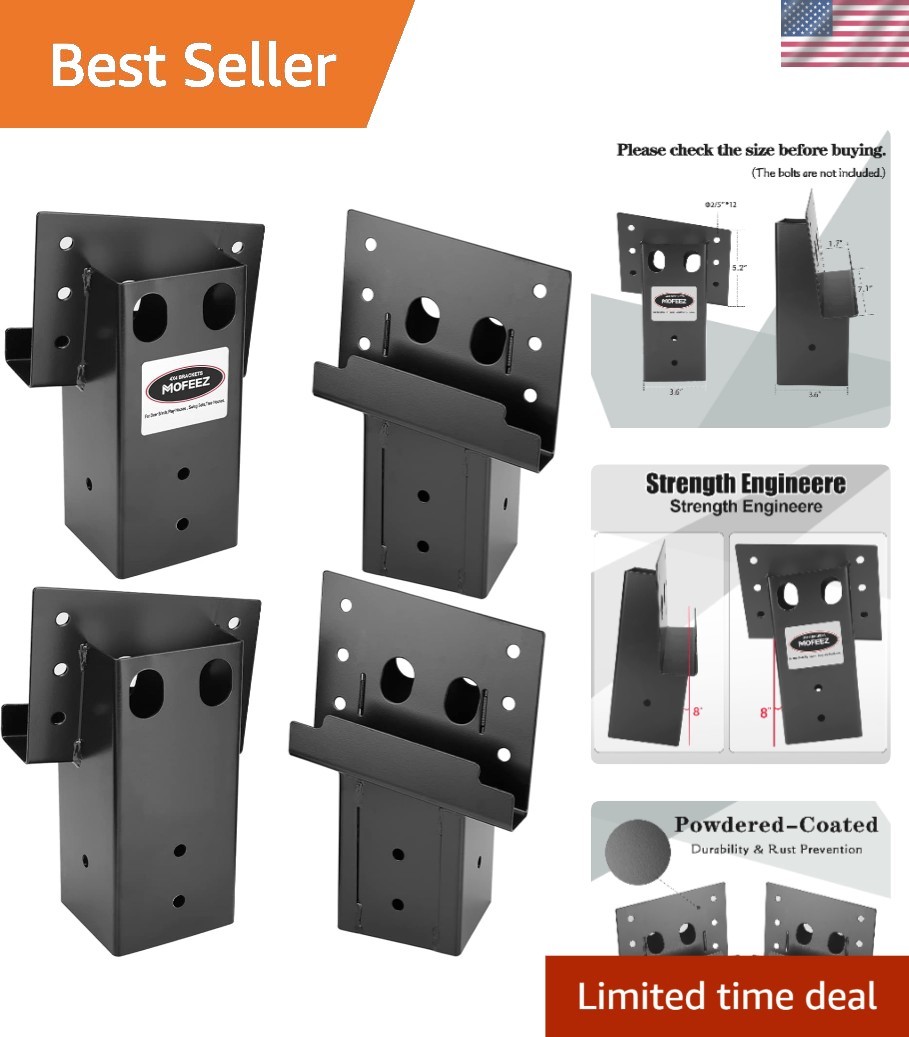 Durable Powder-Coated 4x4 Angle Bracket Set - Ideal for Deer Stands & Treehouses