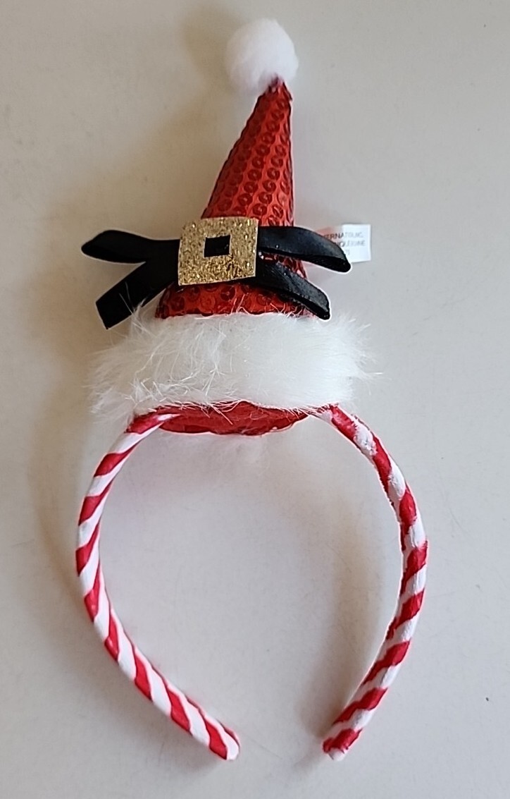 Christmas Holiday Santa Claus Hat / Belt Headband Candy Cane Striped One Size