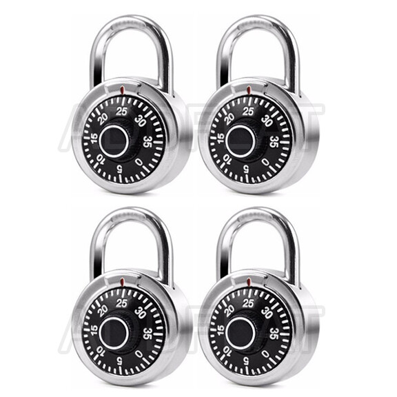 4x Combination Password 50mm Padlock gym locker 3-Dial Safe Code Dormitory Door