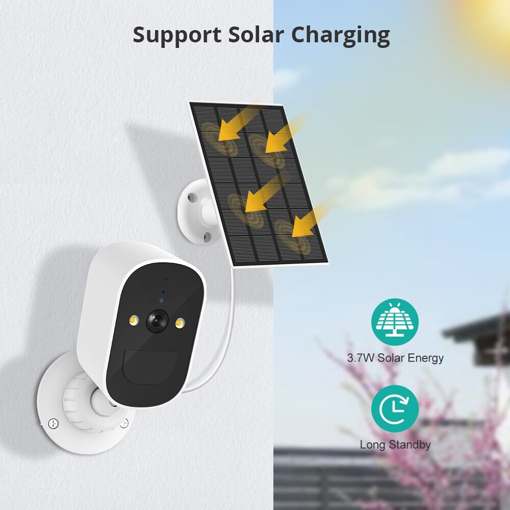 Solar Battery Powered Wireless WiFi HD Outdoor Security Camera System PIR Detect