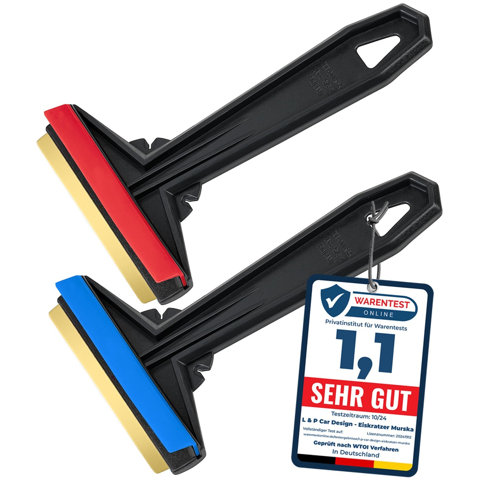 Efficient Brass Blade Car Ice Scraper - 2 Pack Windshield Snow Remover Tool
